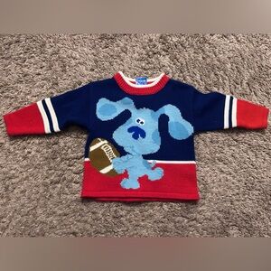 Vintage 2002 Y2K Blue’s Clues Football Sweater Size 12M